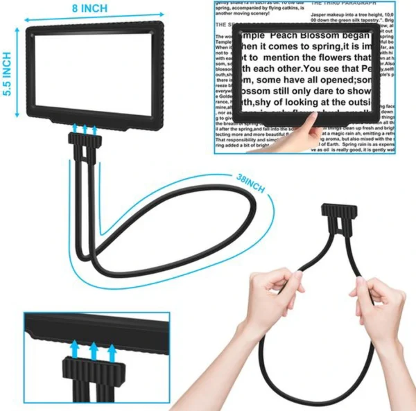 Unyqoos® Handsfree leesloep met verstelbare hals voor senioren en visueel beperkte personen