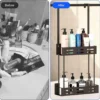 Unyqoos® Zwarte tweelaagse doucheplank zonder boren voor glazen deuren en meer