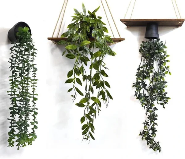 Unyqoos® Set van drie levensechte kunstplanten in pot voor diverse interieurdecoraties