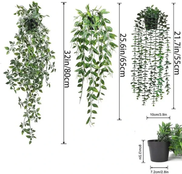 Unyqoos® Set van drie levensechte kunstplanten in pot voor diverse interieurdecoraties