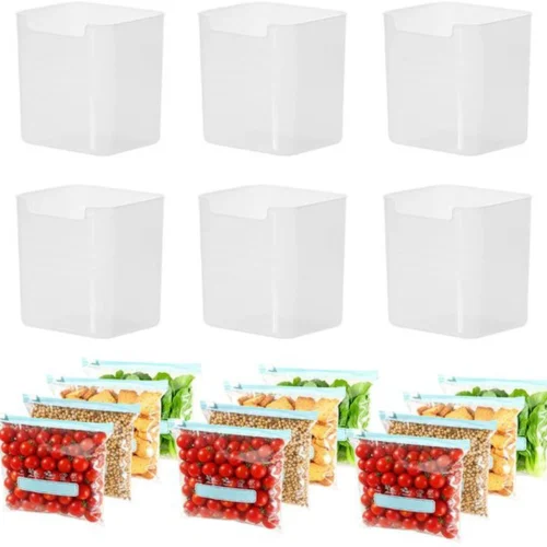 P-87213236731090-20260406095920.webp Unyqoos® Set van 6 Koelkast Organizers met 12 Herbruikbare Vershoudzakken voor Keukenopslag