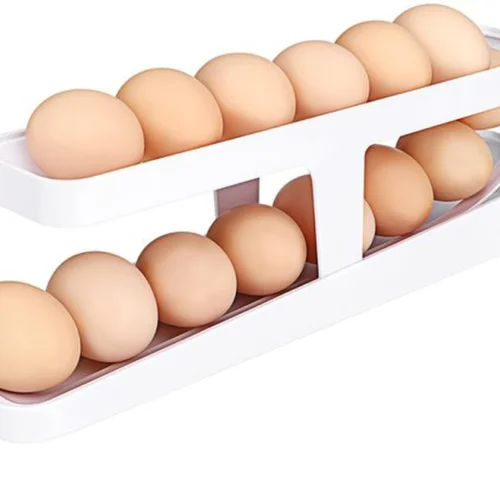 P-87213236762300-20260406094614.webp Unyqoos® Ruimtebesparende automatische eierhouder met antislip functie voor keuken en koelkast