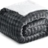 Unyqoos® Grijze zachte en warme dubbelzijdige deken met modern 3D-design 150 x 200 cm
