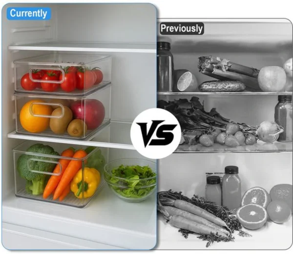 P-87213236766675-20260406095738.webp Unyqoos® Transparante en stapelbare opbergboxen set voor keuken en koelkast