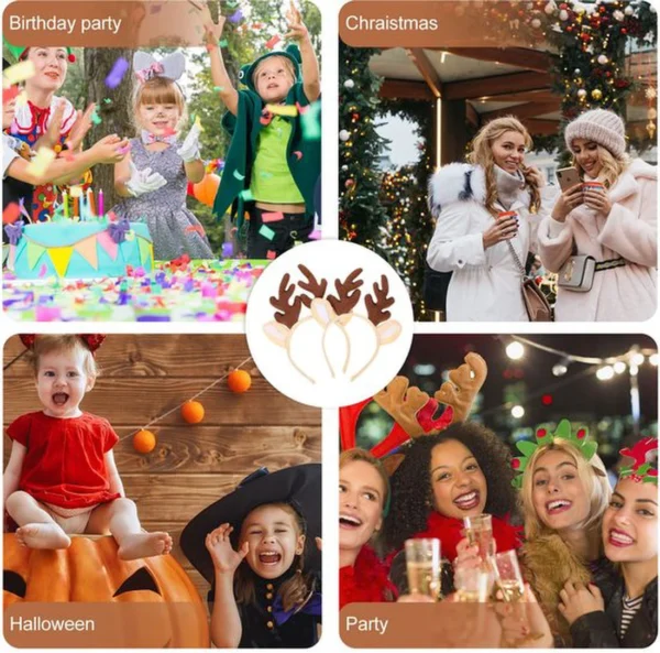 Unyqoos® Feestelijke rendiergewei haarbanden voor kinderen en volwassenen