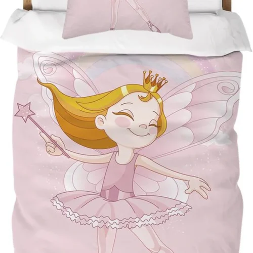 Unyqoos® Betoverend Roze Kinderbeddengoed Set met Feeënmotief en Zachte Microvezel, Ideaal voor Meisjeskamer
