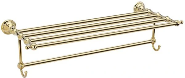 P-87213236831150-20260405183802.webp Unyqoos® Stijlvolle gouden handdoekhouder van roestvrij staal met haken voor badkamer