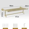 P-87213236831153-20260405183810.webp Unyqoos® Stijlvolle gouden handdoekhouder van roestvrij staal met haken voor badkamer