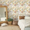 Unyqoos® Waterdicht Zelfklevend Bloemenbehang voor Stijlvolle Interieurdecoratie, 44 cm x 3 m