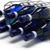 Unyqoos® Stijlvol zeshoekig wijnrek zwart voor zeven flessen in modern design