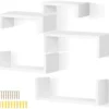P-87213236853557-20260406082755.webp Unyqoos® Set van vijf zwevende wandplanken voor veelzijdige opslag en decoratie