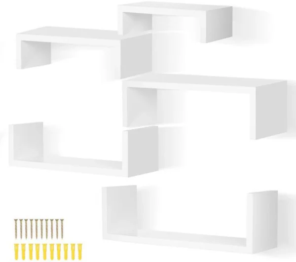 P-87213236853557-20260406082755.webp Unyqoos® Set van vijf zwevende wandplanken voor veelzijdige opslag en decoratie