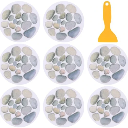 P-87213236853620-20260405140938.webp Unyqoos® Set van 8 zelfklevende antislipstickers met steenmotief voor badkamerveiligheid