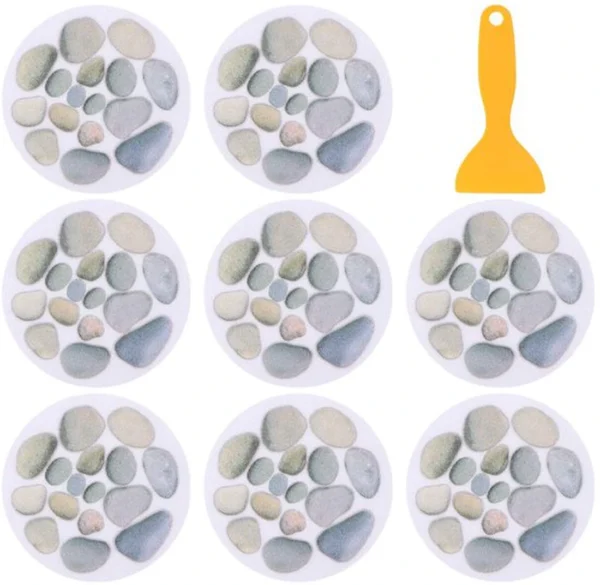 P-87213236853620-20260405140938.webp Unyqoos® Set van 8 zelfklevende antislipstickers met steenmotief voor badkamerveiligheid
