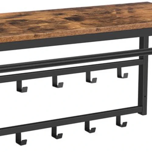 P-87213236855840-20260406082005.webp Unyqoos® Wandgemonteerde Kapstok met Plank en 10 Haken voor Diverse Ruimtes 80x30x42 cm