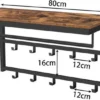 Unyqoos® Wandgemonteerde Kapstok met Plank en 10 Haken voor Diverse Ruimtes 80x30x42 cm