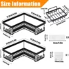 P-87213236868193-20260405174223.webp Unyqoos® Zelfklevende hoekdoucheplanken met haken en zeepbakje, zwart, set van drie