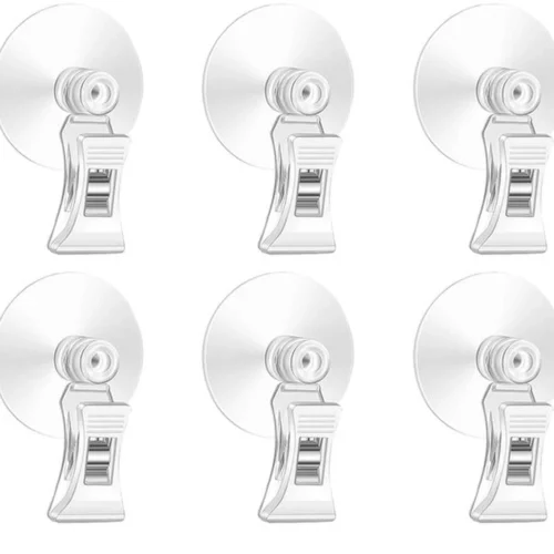 P-87213236872360-20260406121747.webp Unyqoos® Set van 6 Transparante Zuignapclips voor Diverse Toepassingen in Huis en Kantoor