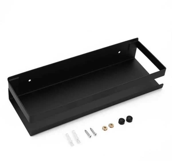 Unyqoos® Multifunctioneel Roestvrijstalen Wandrek voor Badkamer en Keuken, 30 cm, Zwart