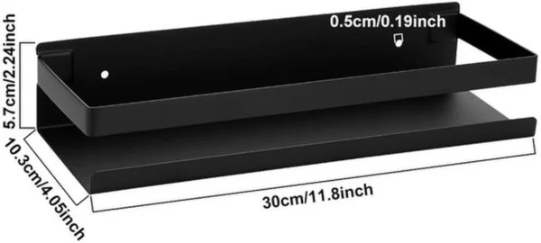 Unyqoos® Multifunctioneel Roestvrijstalen Wandrek voor Badkamer en Keuken, 30 cm, Zwart