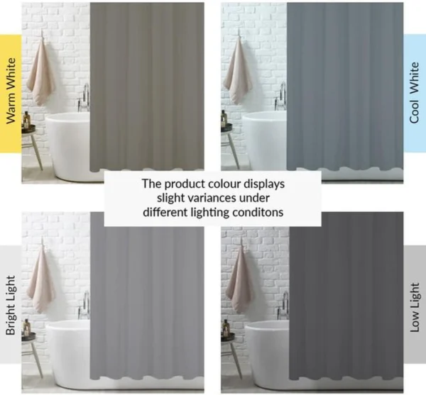 P-87213236881891-20260403114221.webp Unyqoos® Waterbestendig douchegordijn met haken in antracietgrijs polyester