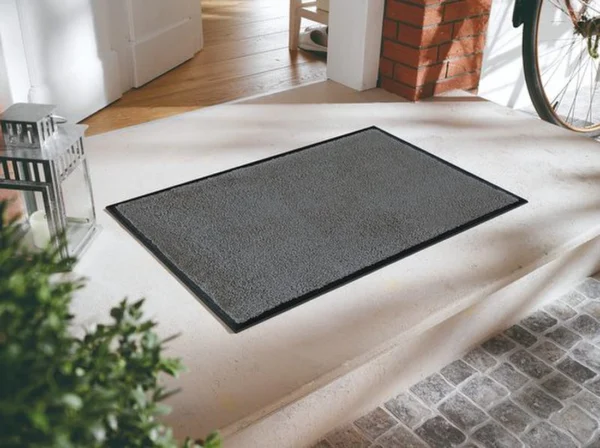 Unyqoos® Wasbare antracietgrijze deurmat voor binnen en buiten van 50x75 cm