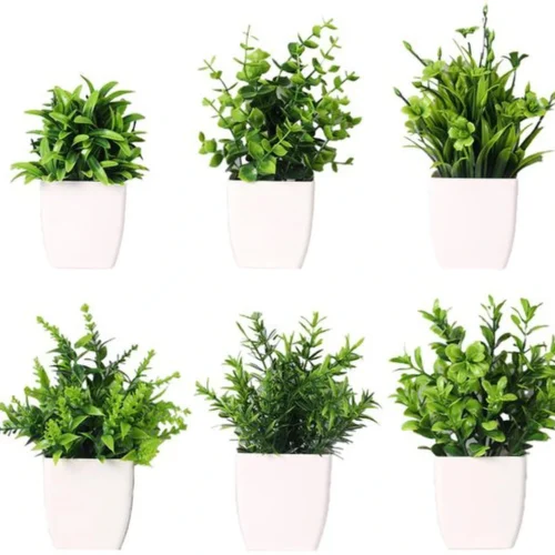 P-87213236897660-20260405140007.webp Unyqoos® Set van zes levensechte mini-kunstplanten met pot voor binnenhuisdecoratie