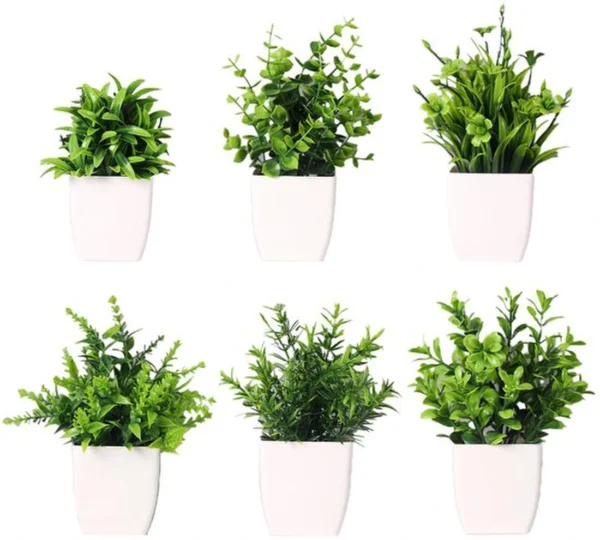 P-87213236897660-20260405140007.webp Unyqoos® Set van zes levensechte mini-kunstplanten met pot voor binnenhuisdecoratie