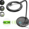 Unyqoos® Oplaadbare bureaulamp met vergrootglas en flexibele zwanenhals voor veelzijdig gebruik
