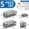 P-87213236950403-20260405174314.webp Unyqoos® Zwart badkamerrek zonder boren met haken en houders voor doucheartikelen