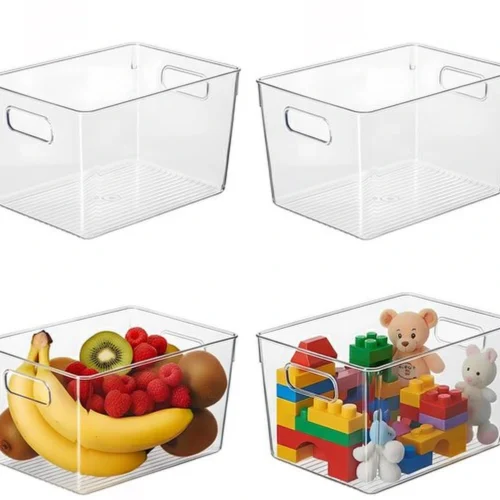 Unyqoos® Set van vier doorzichtige opbergdozen voor efficiënte keukenorganisatie
