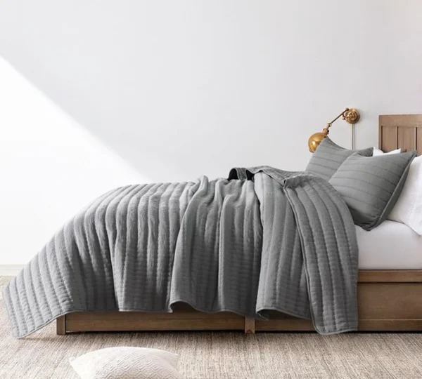 Unyqoos® Ultrazachte en Stijlvolle Microvezel Dekbed Bedsprei voor Alle Seizoenen - 220 x 240 cm Grijs