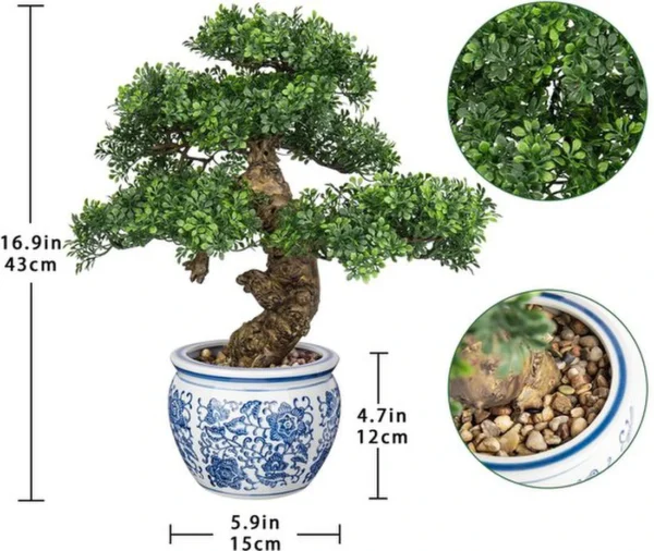 Unyqoos® Levensechte kunstbonsai met keramische pot voor stijlvolle interieurdecoratie