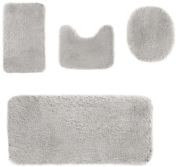 Unyqoos® Zachte en Absorberende Badmat Set van 4 Stuks met Antislip Eigenschappen voor Badkamercomfort