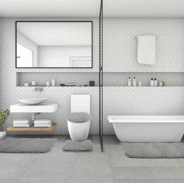 Unyqoos® Zachte en Absorberende Badmat Set van 4 Stuks met Antislip Eigenschappen voor Badkamercomfort