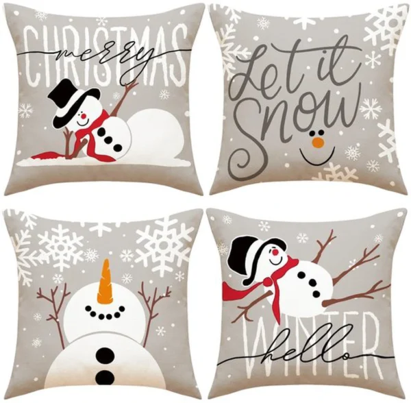 Unyqoos® Set van 4 feestelijke kussenovertrekken voor een warme kerstdecoratie