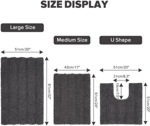 Unyqoos® Grijze microvezel badmat met antislip en hoog absorptievermogen voor badkamer