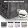Unyqoos® Grijze microvezel badmat met antislip en hoog absorptievermogen voor badkamer