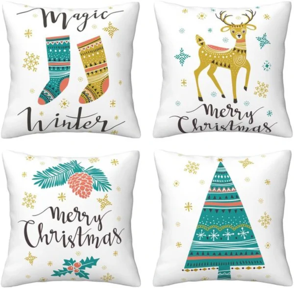 Unyqoos® Sfeervolle kussenhoes voor woonkamer en slaapkamer in kerstthema