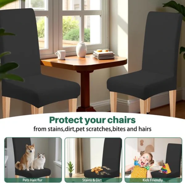 Unyqoos® Set van 4 elastische stoelhoezen voor diverse gelegenheden en interieurstijl