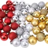 P-87213236992912-20260406092246.webp Unyqoos® Set van 96 decoratieve mini-kerstballen in rood, zilver en goud