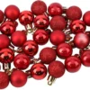 P-87213236992917-20260406092312.webp Unyqoos® Set van 96 decoratieve mini-kerstballen in rood, zilver en goud