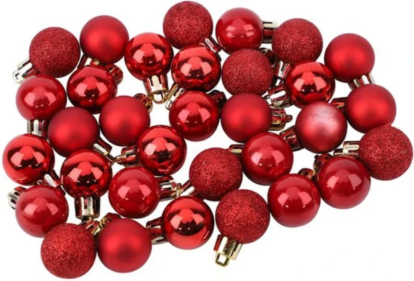 P-87213236992917-20260406092312.webp Unyqoos® Set van 96 decoratieve mini-kerstballen in rood, zilver en goud