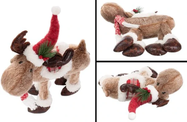 Unyqoos® Betoverende eland kerstdecoratie met charmante details voor elke ruimte
