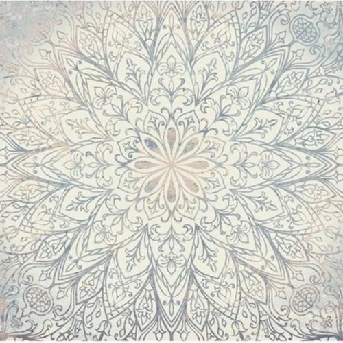 Unyqoos® Groot modern fotobehang met mandala motief in blauw en beige tinten