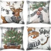 P-87213237010550-20260406113342.webp Unyqoos® Set van vier feestelijke kussenhoezen met rendier- en sneeuwpopmotief