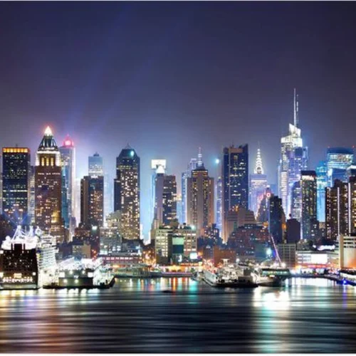 Unyqoos® Kleurrijk fotobehang met skyline van New York voor woonkamer en slaapkamer 352 x 250 cm