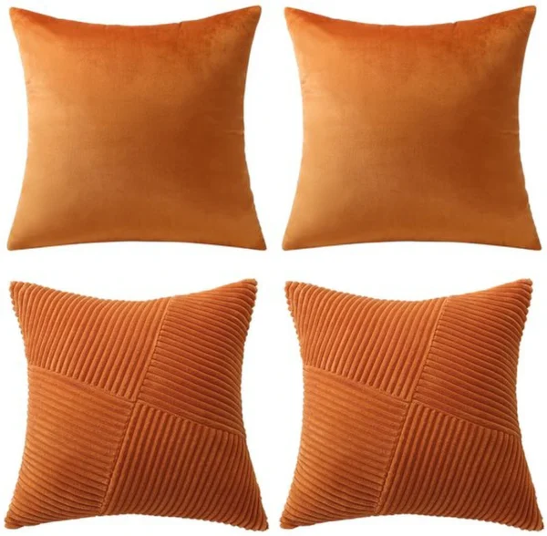 P-87213237035789-20260406113453.webp Unyqoos® Set van 4 decoratieve corduroy kussenslopen met verborgen ritssluiting