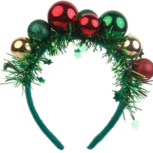 Unyqoos® Feestelijke haarband met kleurrijke ballen voor kerst en nieuwjaar