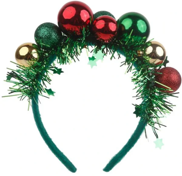 Unyqoos® Feestelijke haarband met kleurrijke ballen voor kerst en nieuwjaar